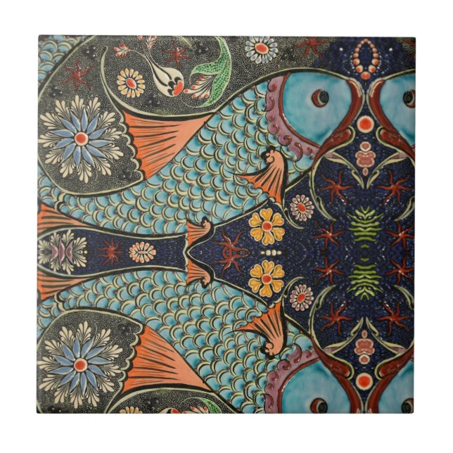 Rato de peixe mosaico/Padrão moderno de turquesa ú (Frente)