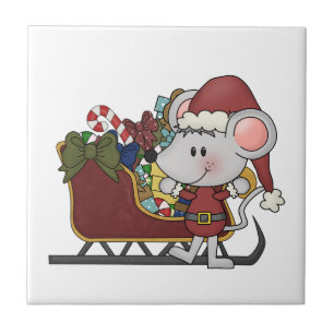 Rato do papai noel com trenó