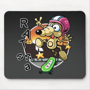 Rato em um skate Mousepad