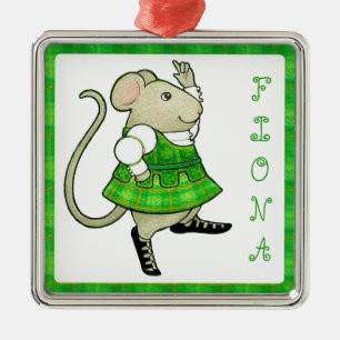 RATO IRISH JIG Enfeite Quadrado Premium + Nome