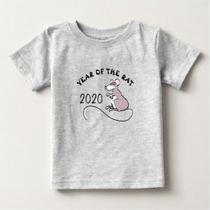 Rato Lunar de Cartoon de Mouse Camisa de Bebê Ano