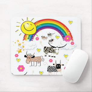 Rato-Mouse Rainbow Sun Cow Mousepad