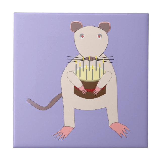 Rato Siamês com Bolo de Aniversário (Frente)