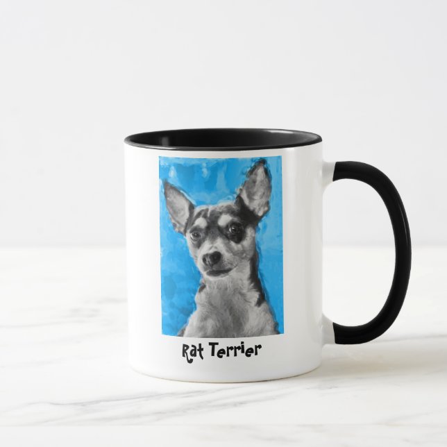 Rato Terrier, caneca moderna da arte do cão (Direita)