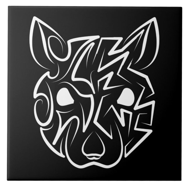 Rato Tribal Negro e Branco (Frente)