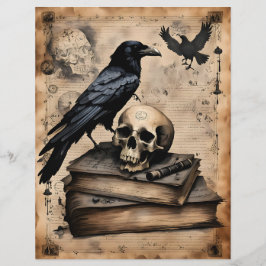 Raven and Skull Magic Scrapbook Paper