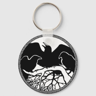 Raven Art Chaveiro Wildlife Crow/Raven Gifts