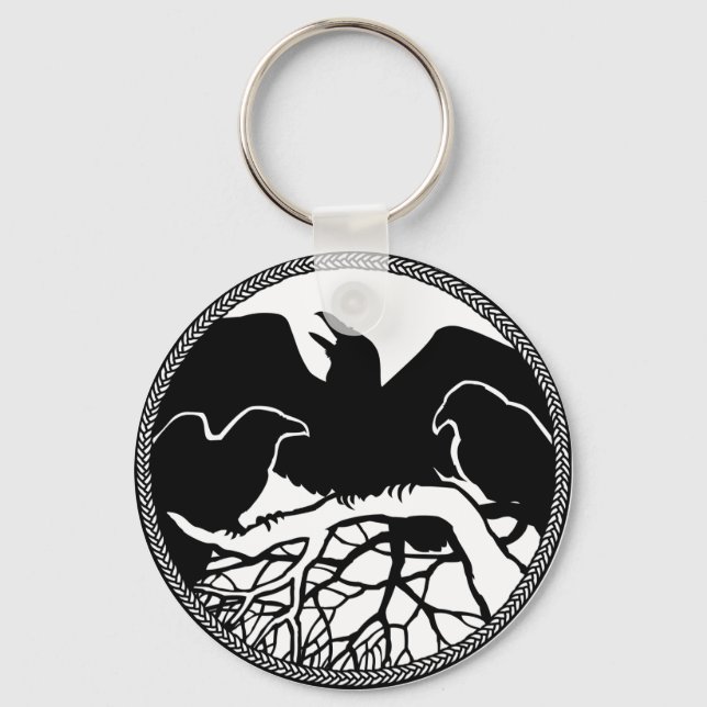 Raven Art Chaveiro Wildlife Crow/Raven Gifts (Frente)