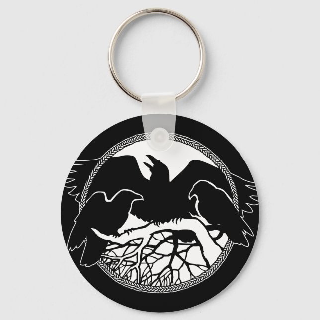 Raven Art Chaveiro Wildlife Crow/Raven Gifts (Frente)