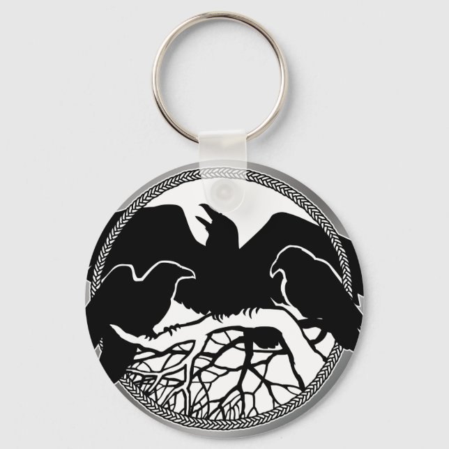 Raven Art Chaveiro Wildlife Crow/Raven Gifts (Frente)