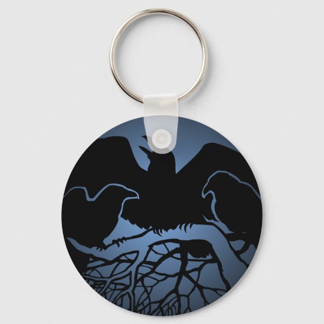Raven Art Chaveiro Wildlife Crow/Raven Gifts (Frente)