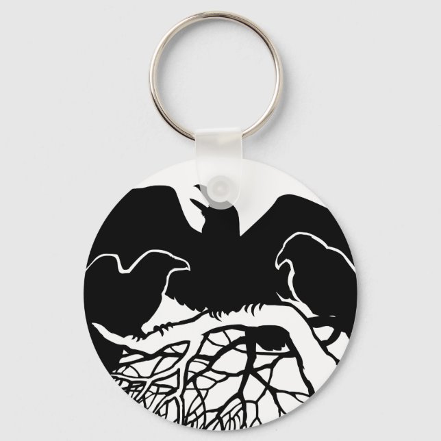 Raven Art Chaveiro Wildlife Crow/Raven Gifts (Frente)