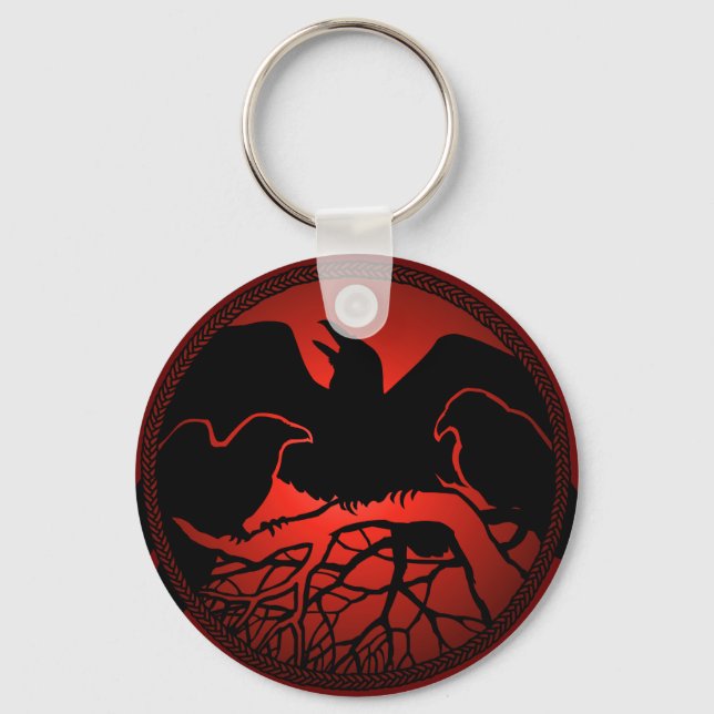 Raven Art Chaveiro Wildlife Crow/Raven Gifts (Frente)