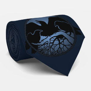 Raven Art Gravatas Wildlife Crow/Raven Necktie Gif