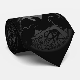 Raven Art Gravatas Wildlife Crow/Raven Necktie Gif