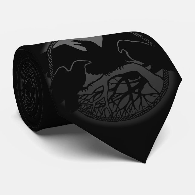 Raven Art Gravatas Wildlife Crow/Raven Necktie Gif (Rolled)