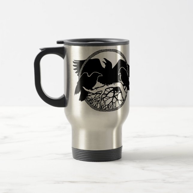 Raven Art Mug Wild Bird Caneca de viagem Raven Mug (Esquerda)