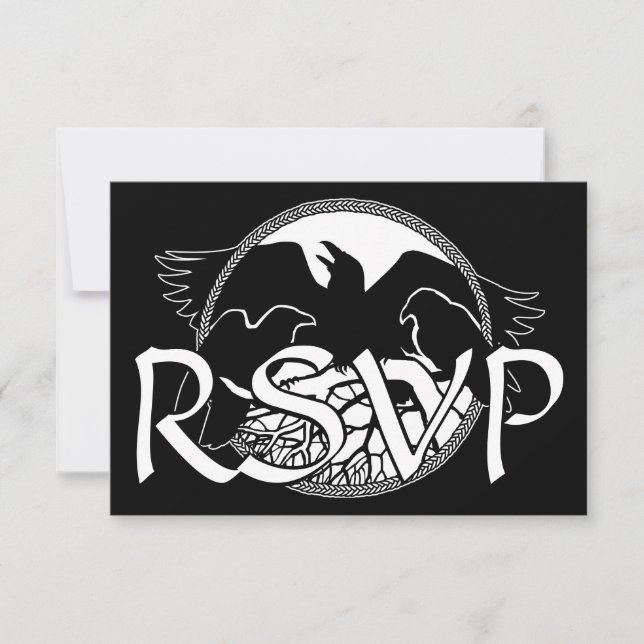 Raven Art RSVP Cartão de Arte Nativo Personalizado (Frente)