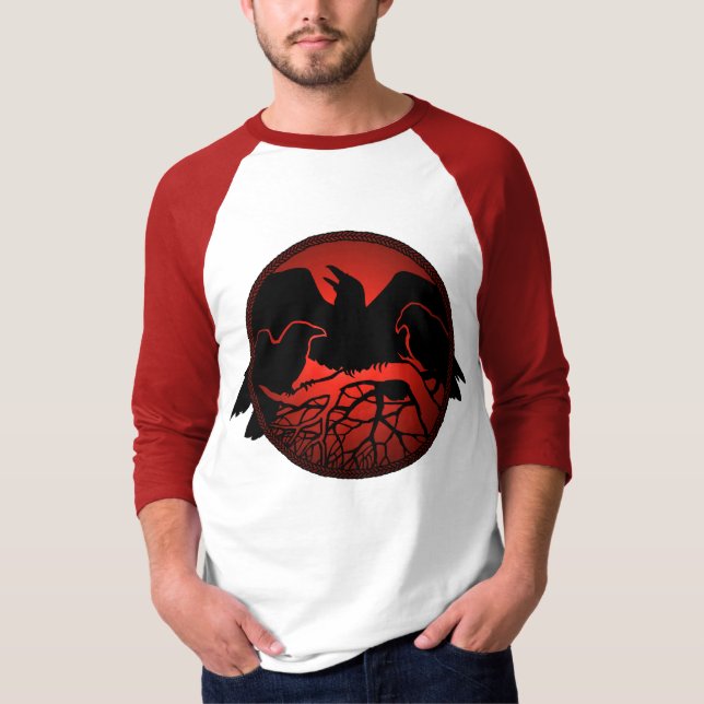 Raven Baseball Jesey Raven Camisas de Arte Cruzada (Frente)