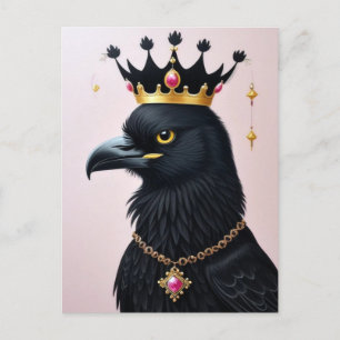 Raven em cartão postal da coroa