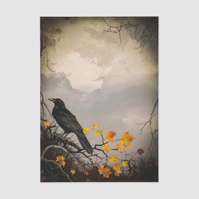 Raven Halloween - Papel Tecido de Decoupage (Frente )