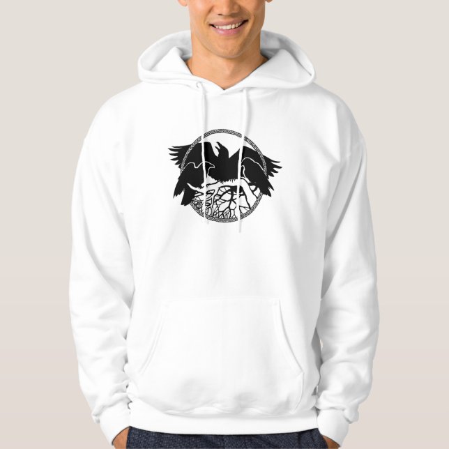 Raven Hoodie Camisas de Arte Cruzada Raven Masculi (Frente)