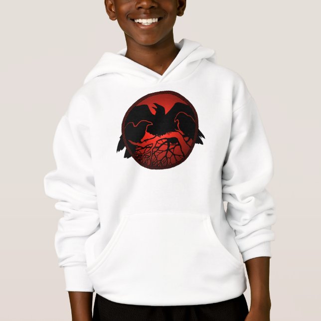 Raven Hoodie Kid's Raven / Crow Art Sweatshirts (Frente)