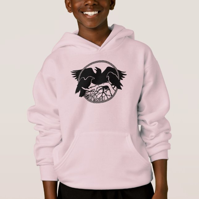 Raven Hoodie Kid's Raven / Crow Art Sweatshirts (Frente)