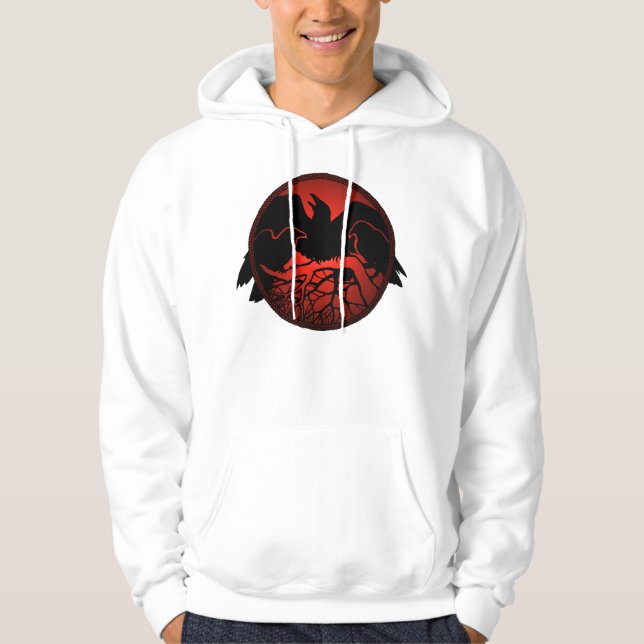 Raven Hoodie Unisex Raven / Camisas de Arte Cruzad (Frente)