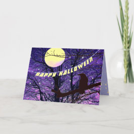 Raven, Lua, Sol, Estrelas Feliz Cartão de Hallowee