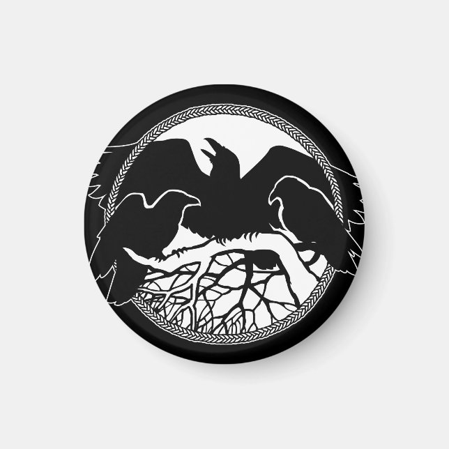 Raven Magnets Raven Native Art Imãs de geladeira p (Frente)