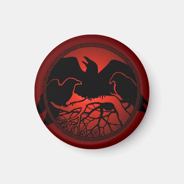 Raven Magnets Raven Native Art Imãs de geladeira p (Frente)