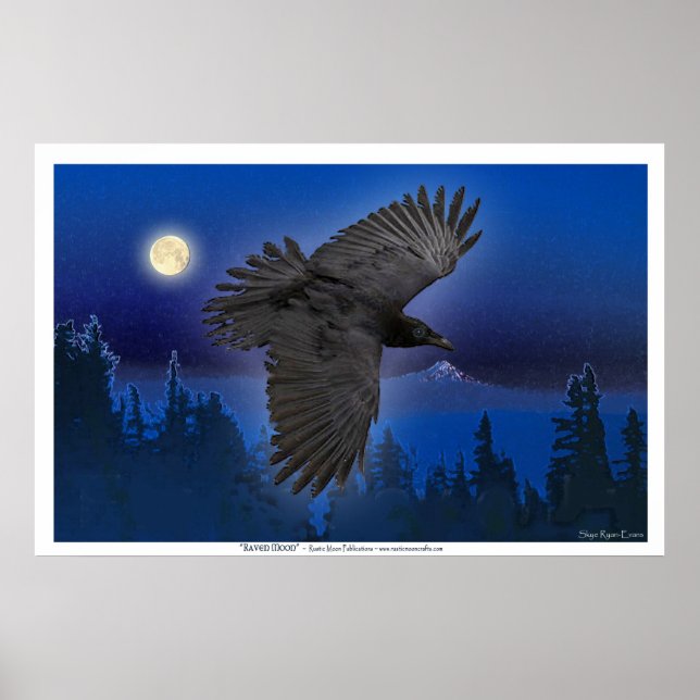 "RAVEN MOON" Impressões de arte (Frente)