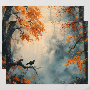 Raven no Mistério outono de Papel Escrapbook