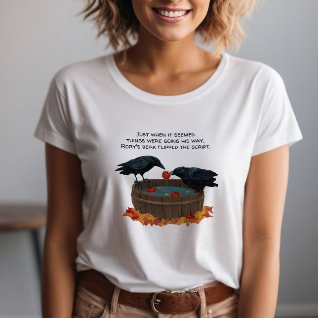 Ravens Bobbing for Apples Fall Harvest Memória (Funny Ravens bobbing for apples on a Fall harvest t-shirt)
