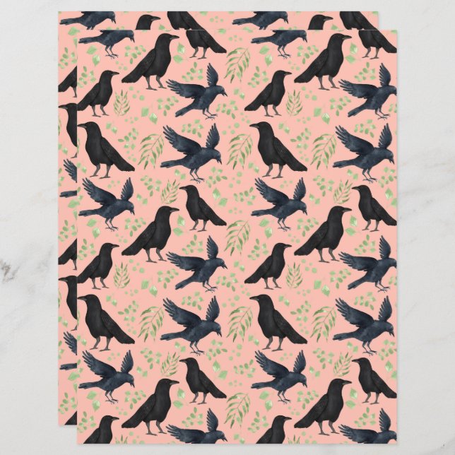 Ravens - Gótico de papel de capa de Halloween em l (Frente/Verso)