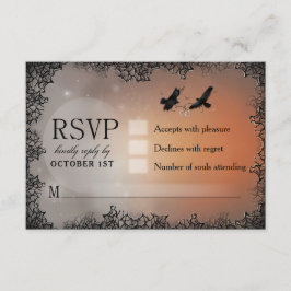 Ravens Halloween RSVP 3,5x5 Cartão de Resposta Cor