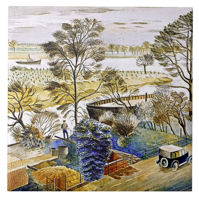 Ravilious - Rio Tames em Hemmersmith (Frente)