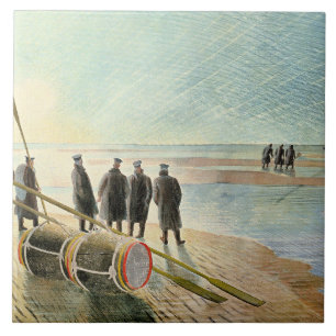 Ravilious - Trabalho Perigoso na Maré Baixa,