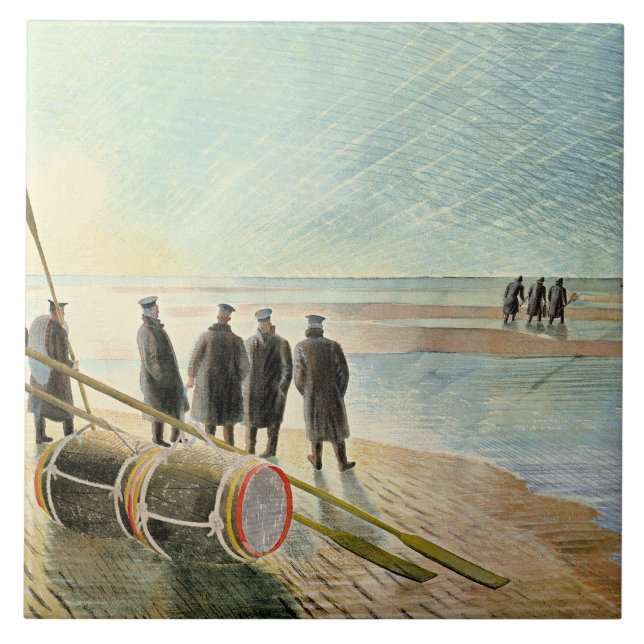 Ravilious - Trabalho Perigoso na Maré Baixa, (Frente)