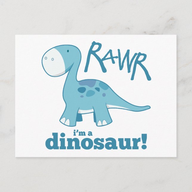 RAWR Eu sou um Dinossauro Diplodocuments Cartões p (Frente)