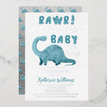 Rawr Um Bebê Bonito No Caminho Do Chá De Dinossaur