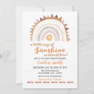 Ray da Sunshine Boho Sun - Convite para Chá de fra