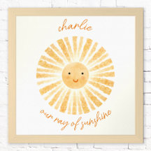 Ray da Sunshine Personalised Nursery Decor Poster