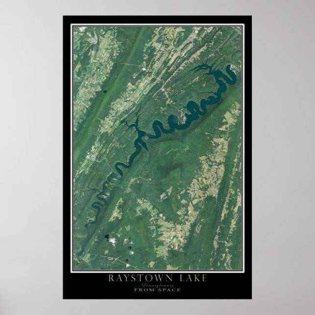 Raystown Lake Pennsylvania Satellite Poster Map (Frente)