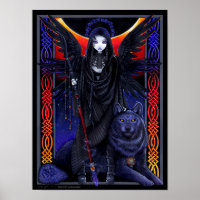 Rayvnwolf Magical Wolf Guardian Angel Poster