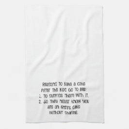 Razões cozer um bolo - toalha de cozinha engraçada