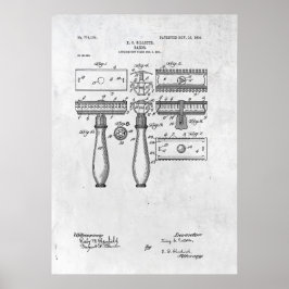 Razor Patent Impressão 1904 Poster