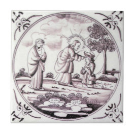 RBT06 Delft Bíblico Azulejo de Manganês Vermelho C