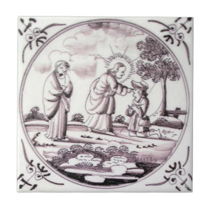 RBT06 Delft Bíblico Azulejo de Manganês Vermelho C